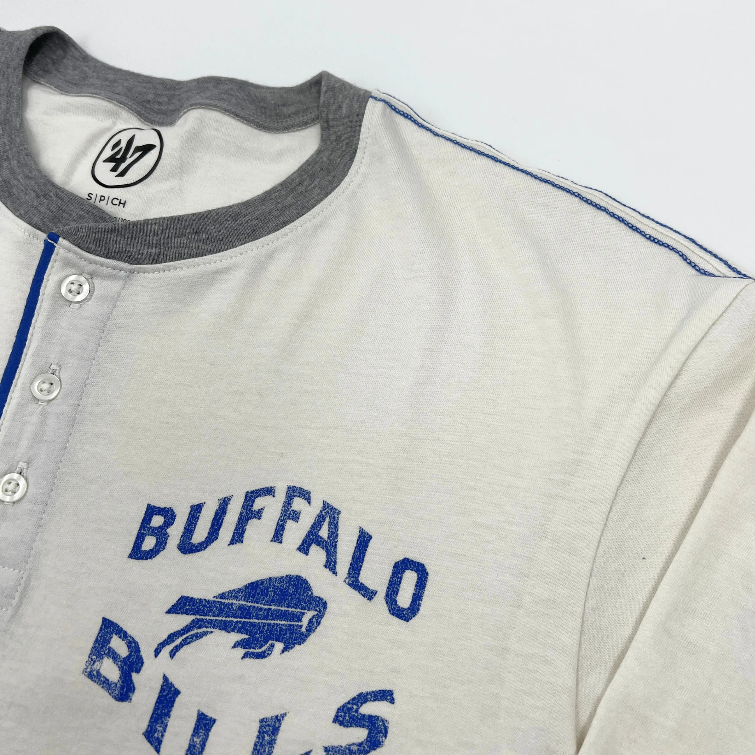 '47 Brand Buffalo Bills Sandstone Henley Long Sleeve Shirt