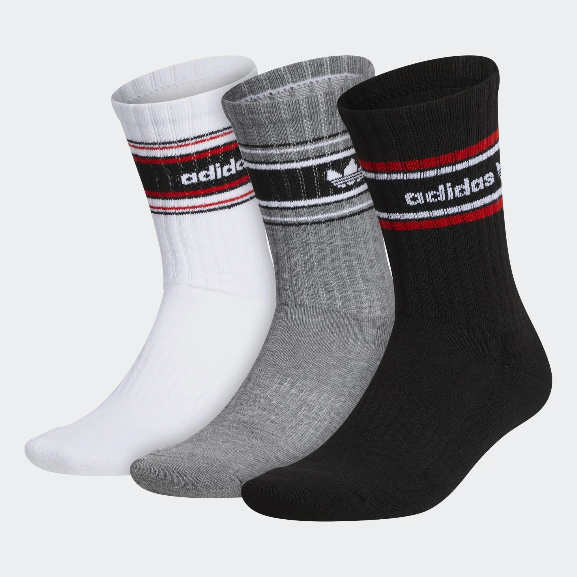 Adidas - Men's Original Forum Rib 3-Pack Crew Sock