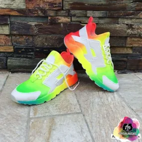 Airbrush Custom Multi-Color Neon Shoes Design