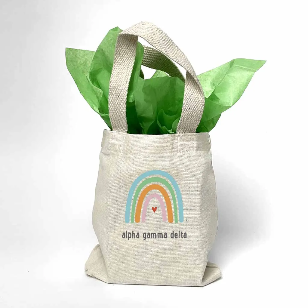 Alpha Gamma Delta Sorority Rainbow Mini Tote Gift Bag