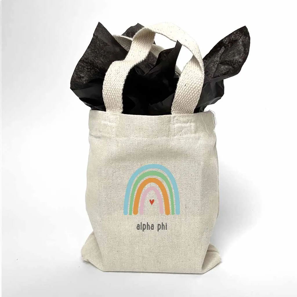 Alpha Phi Sorority Rainbow Mini Tote Gift Bag