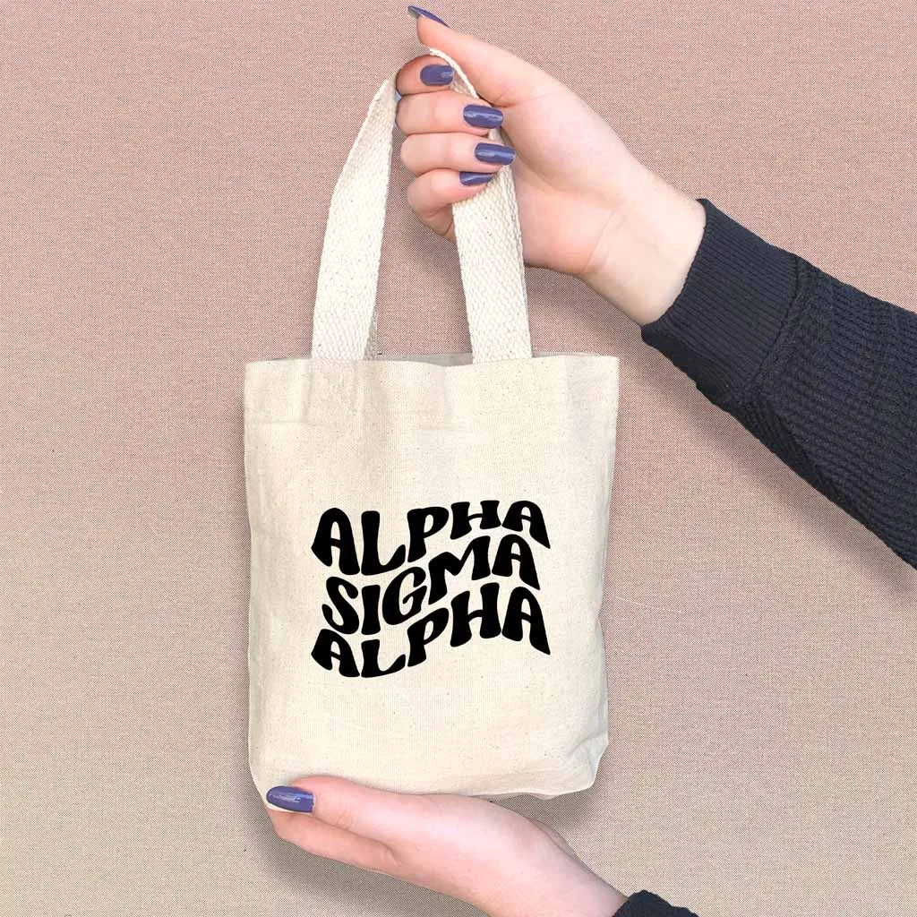 Alpha Sigma Alpha Mod Sorority Name Mini Tote Gift Bag