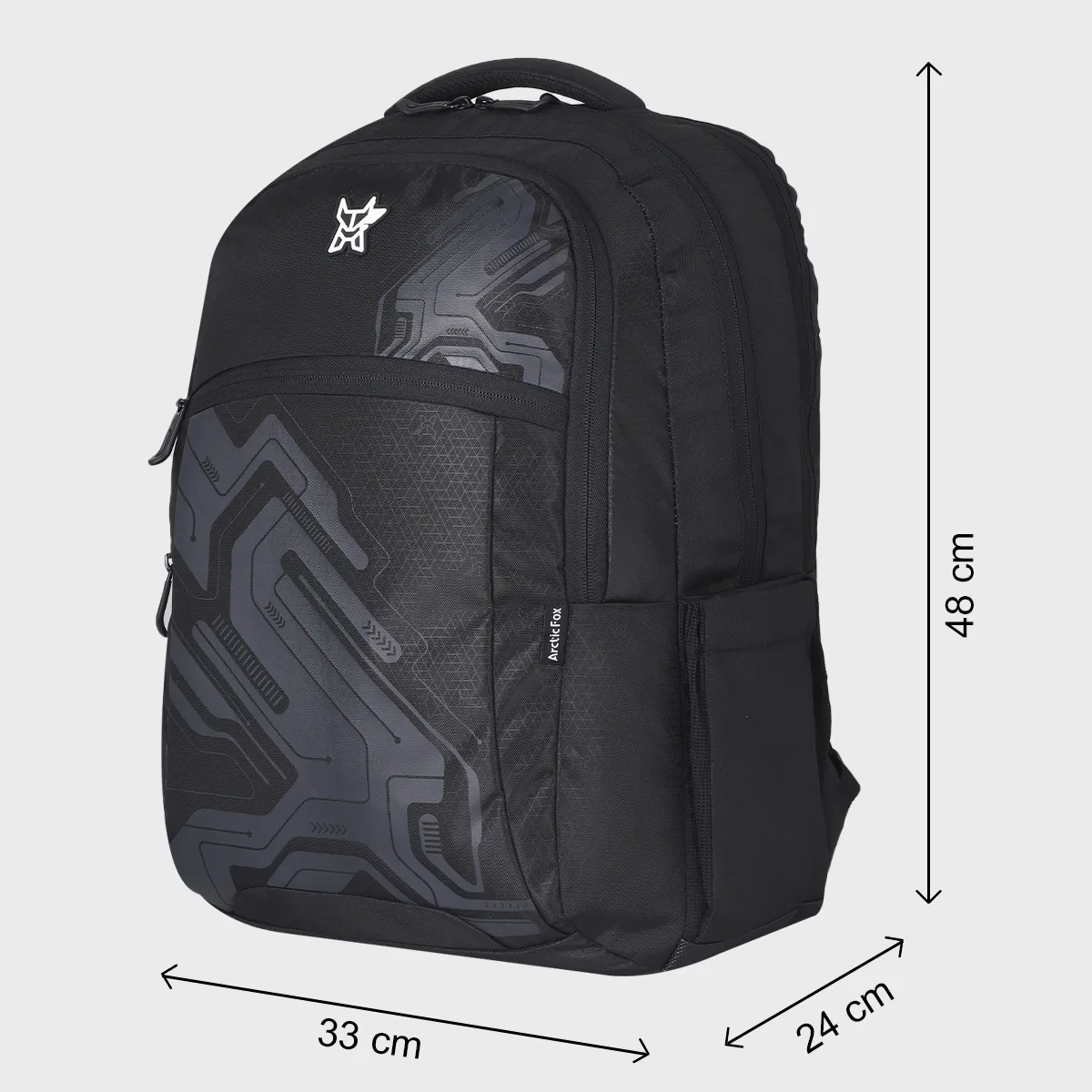 Arctic Fox Cyber Smooth Black Laptop Backpack