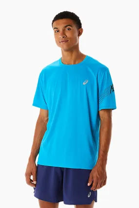 ASICS Men's Icon SS Top in Island Blue/Performance Black