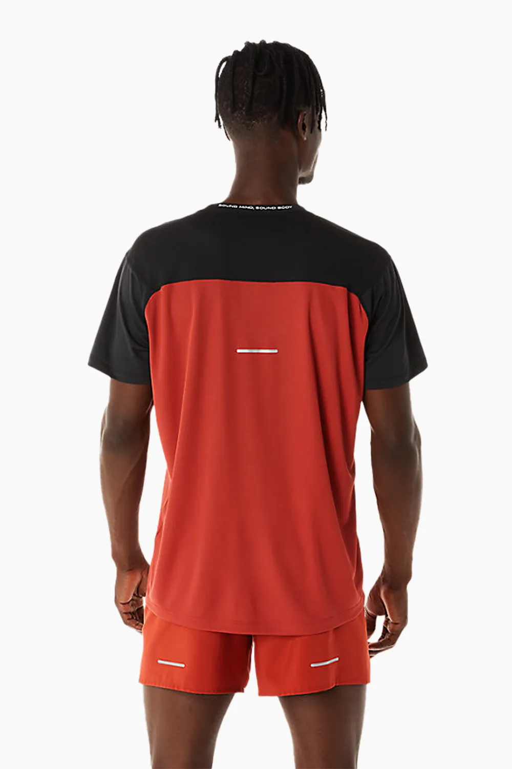 ASICS Men's Race SS Top in Black/Spice Latte