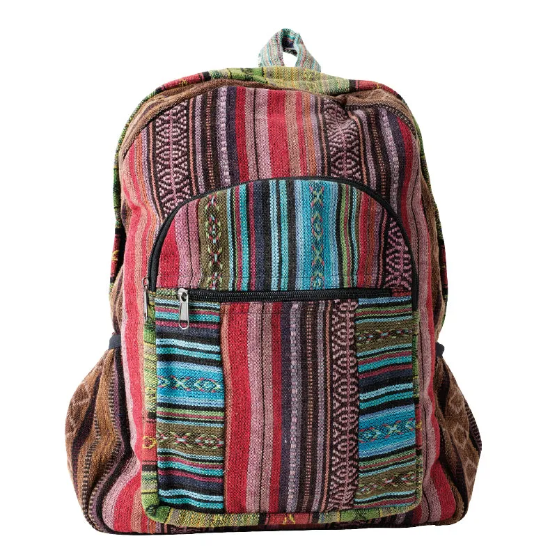 Backpack - Blue And Red Striped