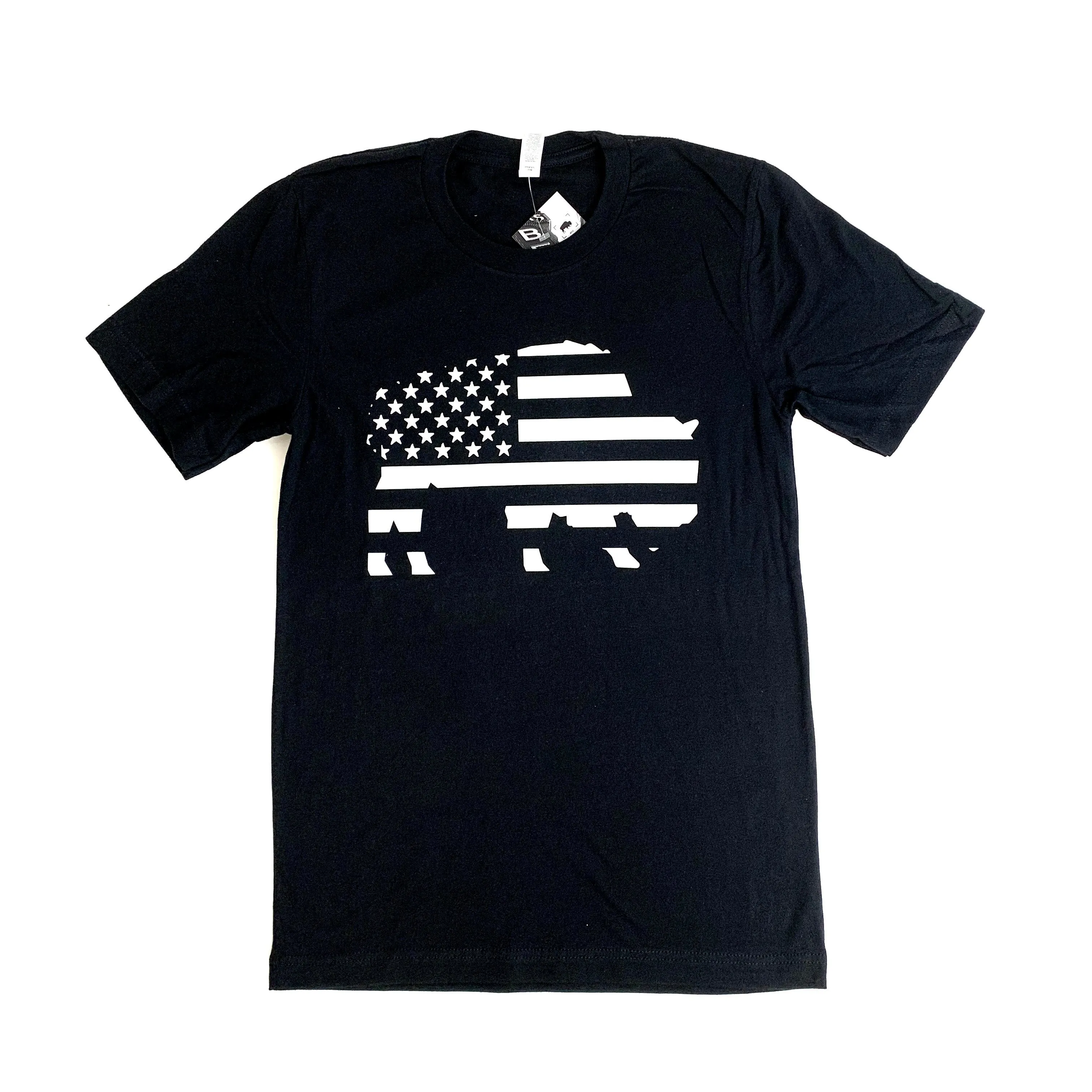 BFLO Black and White USA Short Sleeve Shirt