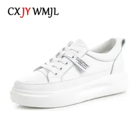 Big Size Women Sneakers Autumn Leather Light White Sneaker Female Platform Vulcanized Shoes Spring Casual Breathable Sports Shoe