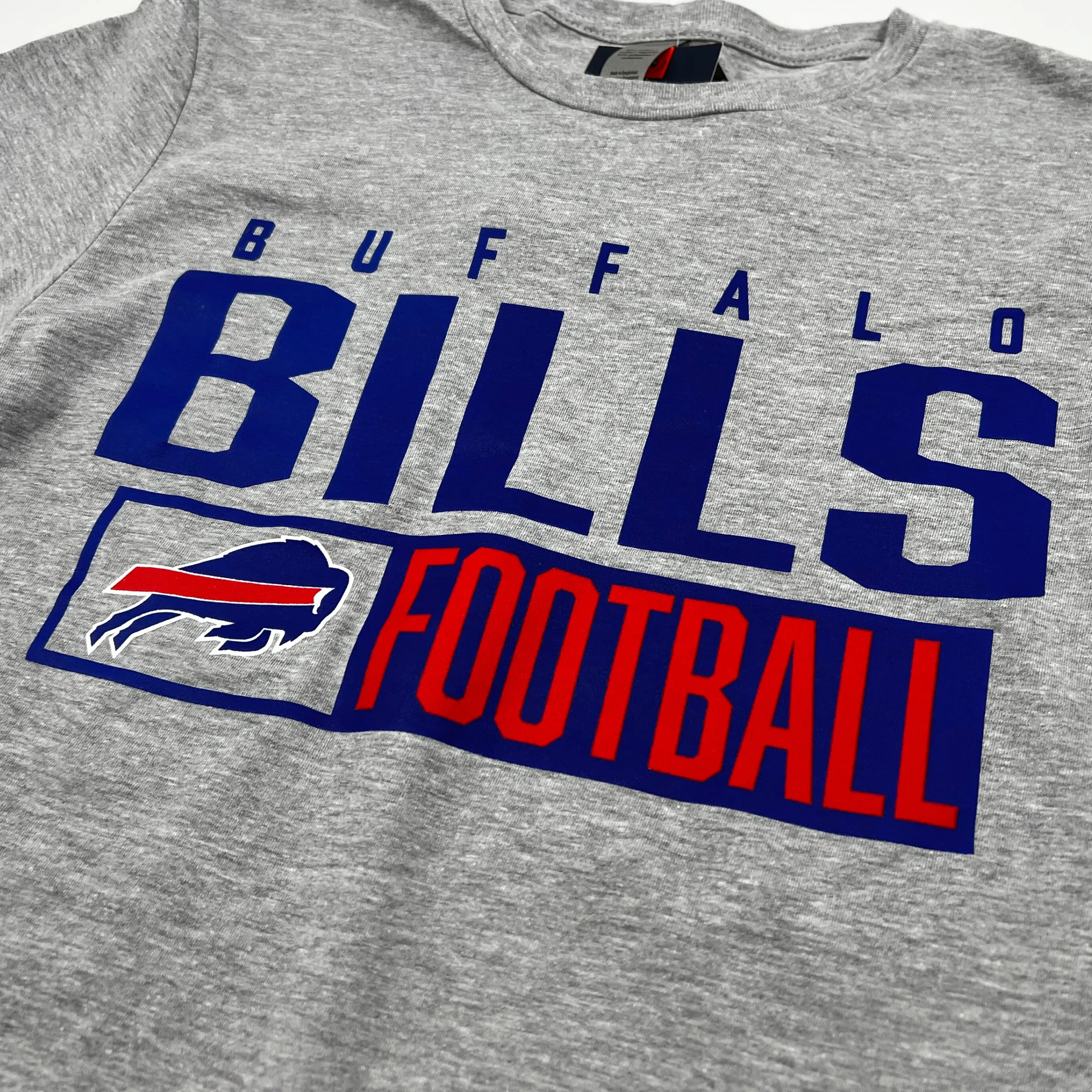 Buffalo Bills Football With Primary Logo Gray Short Sleeve Shirt