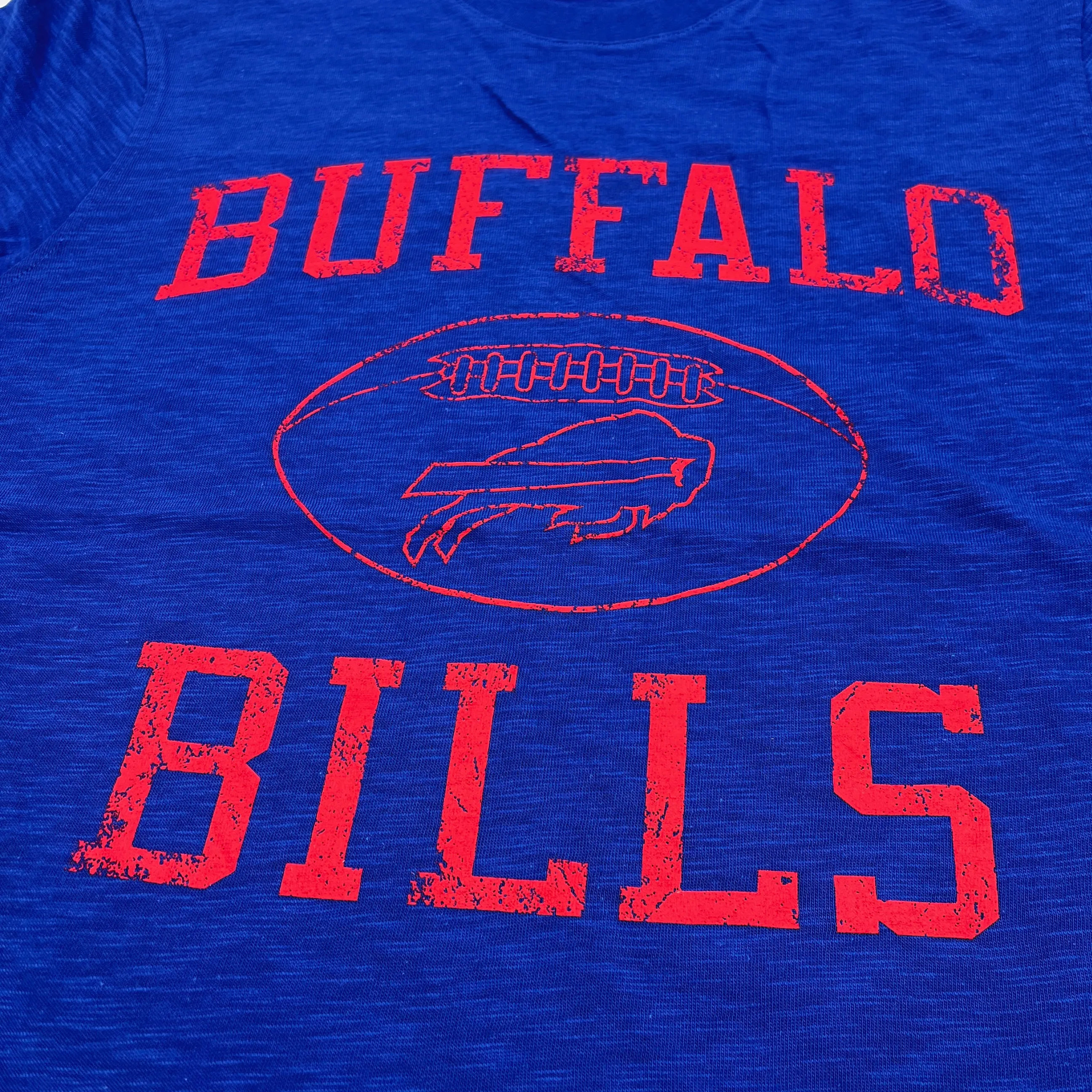 Buffalo Bills Royal Touchdown Distressed Starter Short Sleeve Shirt