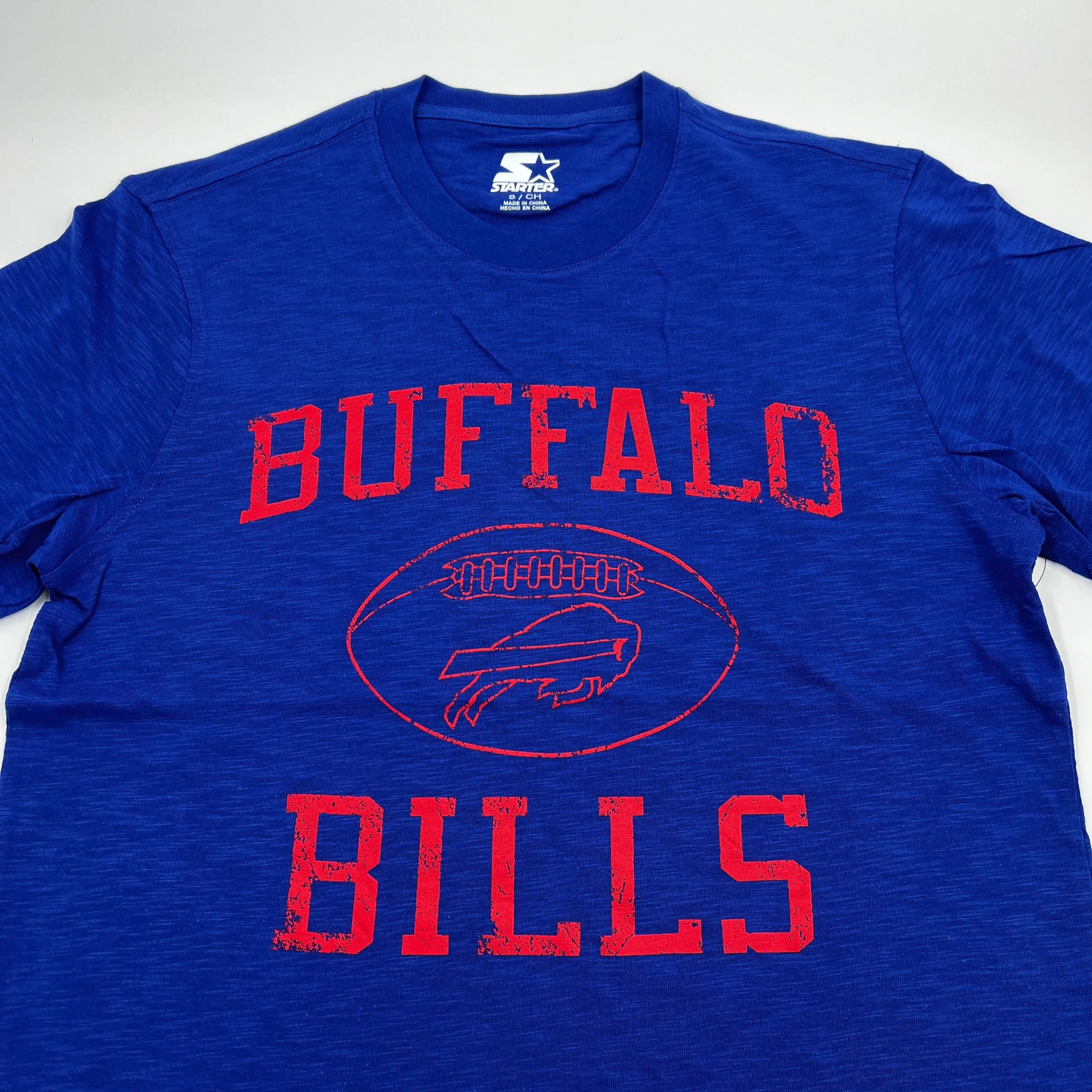 Buffalo Bills Royal Touchdown Distressed Starter Short Sleeve Shirt