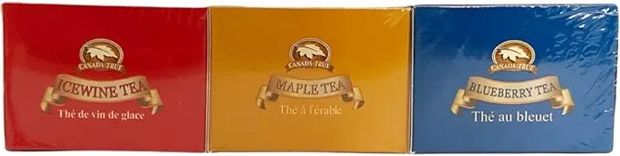 CANADA TRUE 3 Bundle Tea(Maple,Blueberry,Icewine) 3x10 Tea Bags 60g