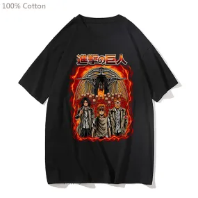 Casual founding Titan Attack on Titan Eren Yeager T-shirt Shingeki no Kyojin Tshirt 100% Cotton