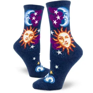 Celestial Sun And Moon Women's Crew Socks