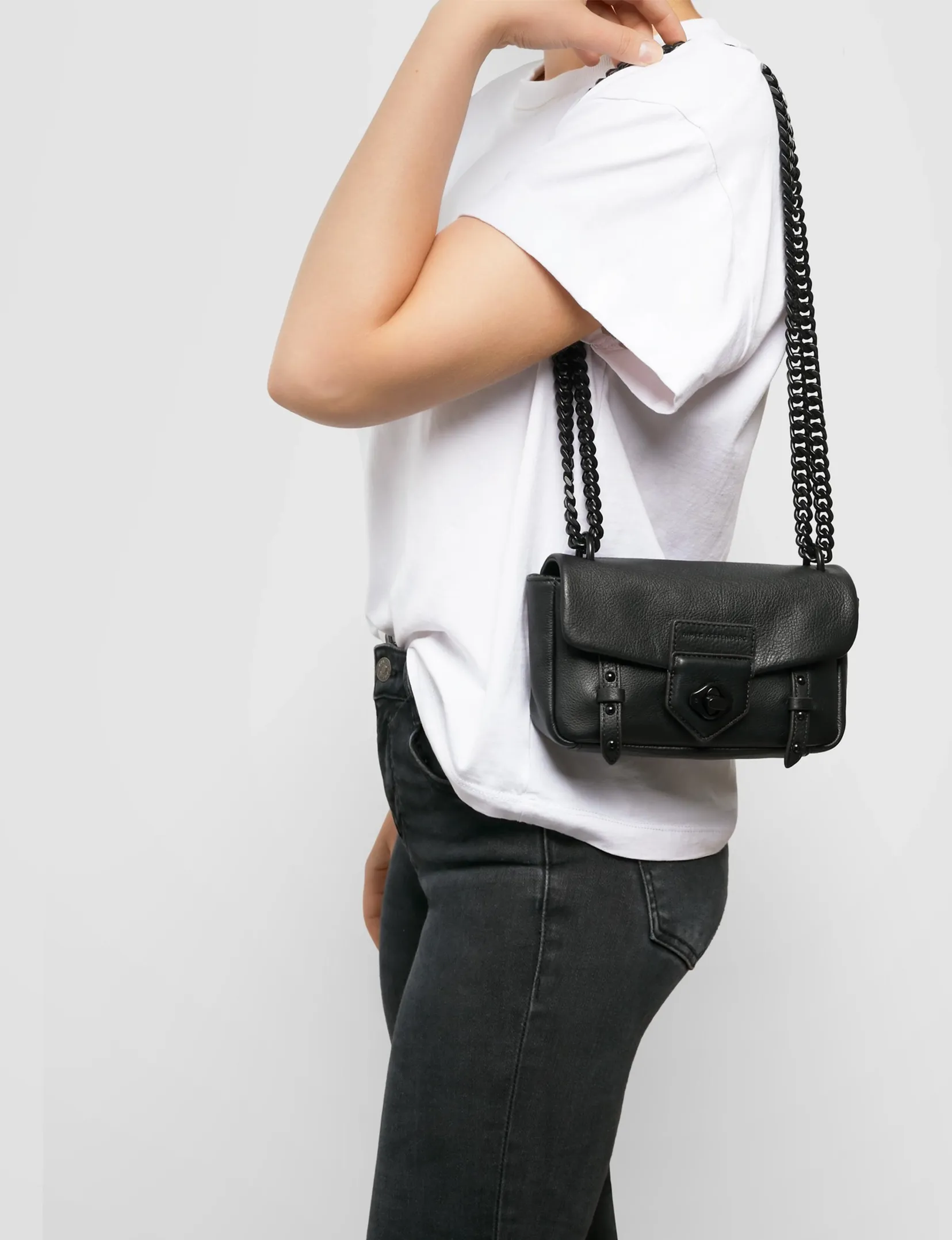 Chain Reaction Mini Shoulder Bag, Black