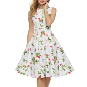 Cherry High Neck Sleeveless Dress