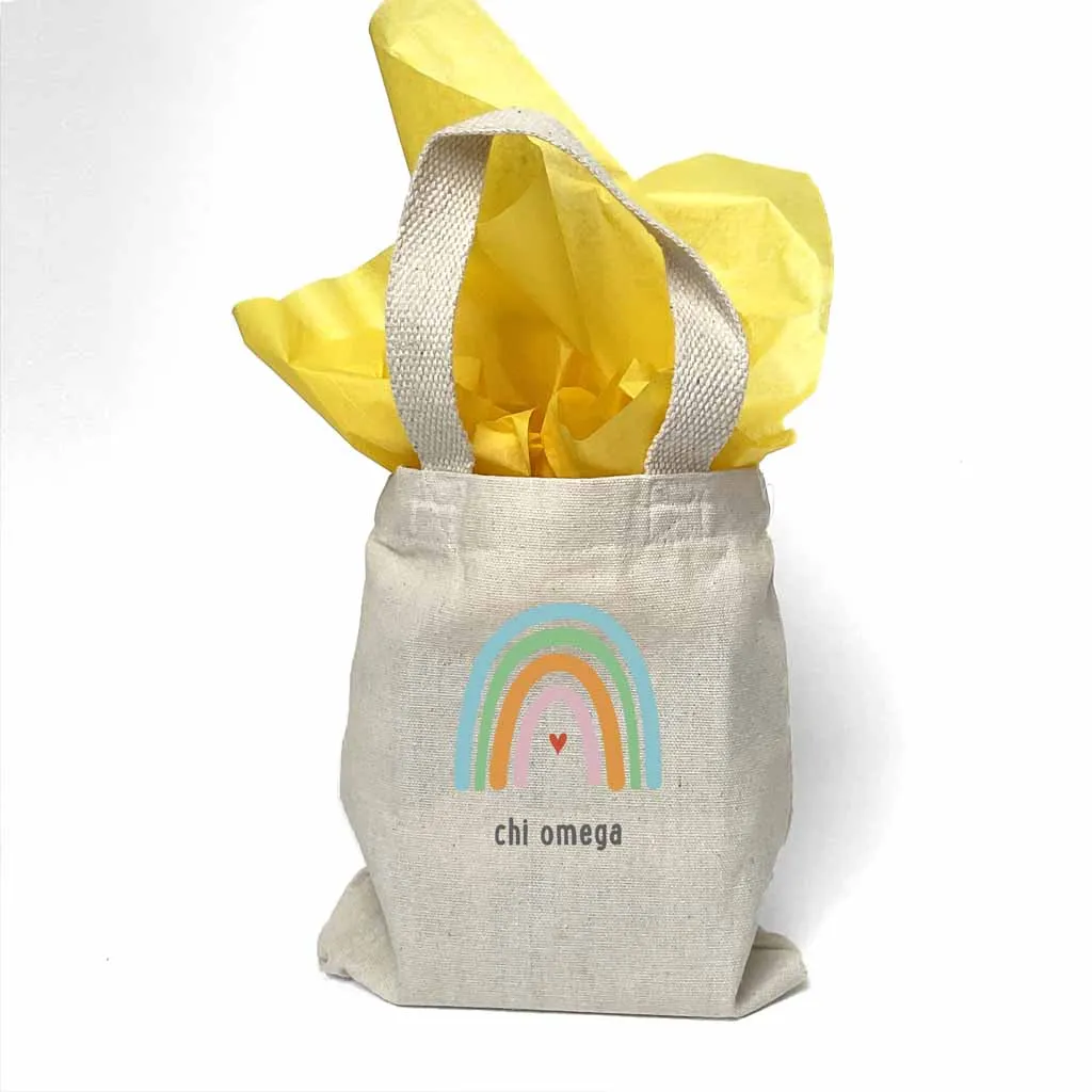 Chi Omega Sorority Rainbow Mini Tote Gift Bag