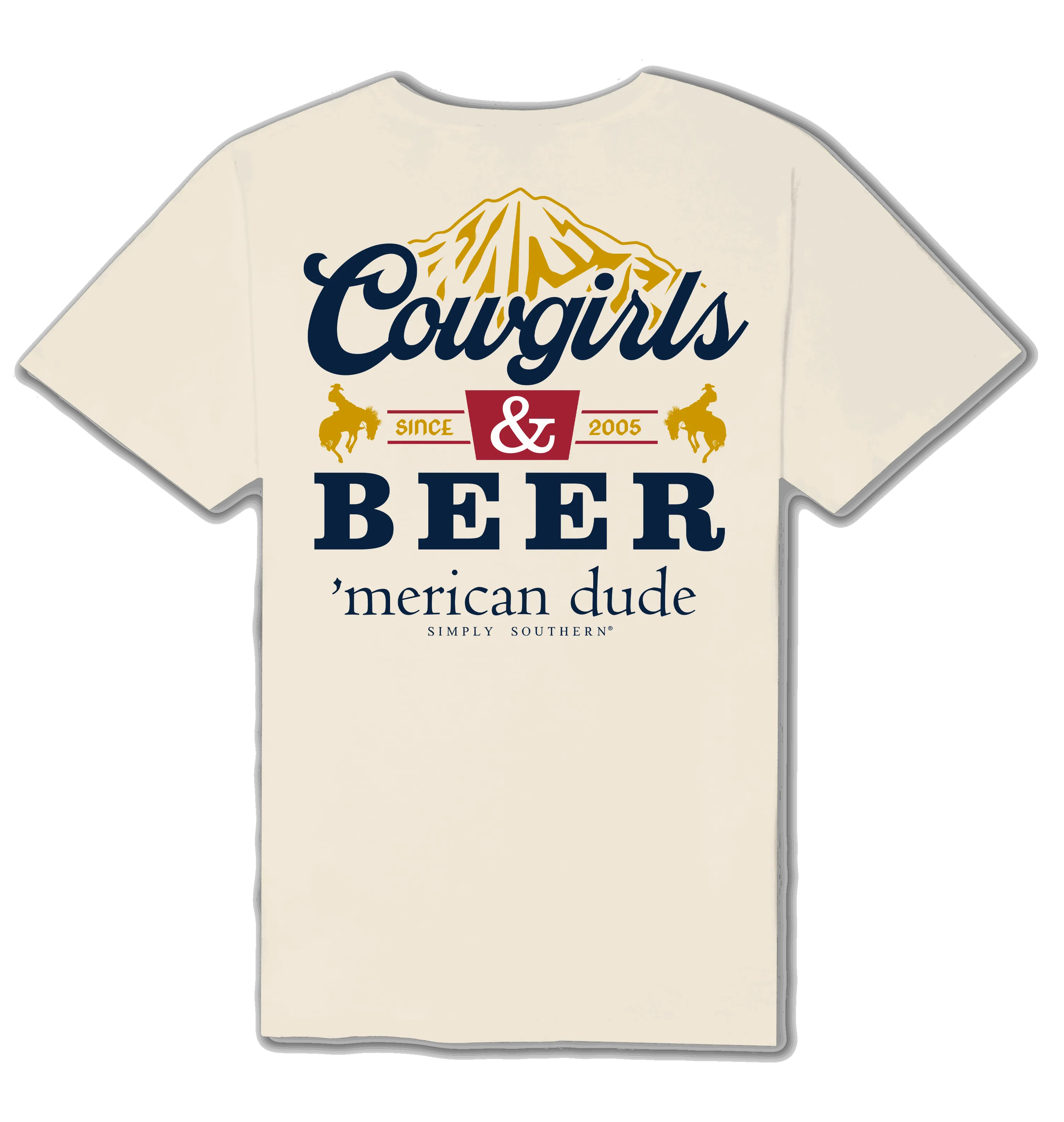 Cowgirls and Beer 'Merican Dude Men's T-Shirt a?? Simply Southern's Patriotic Edition