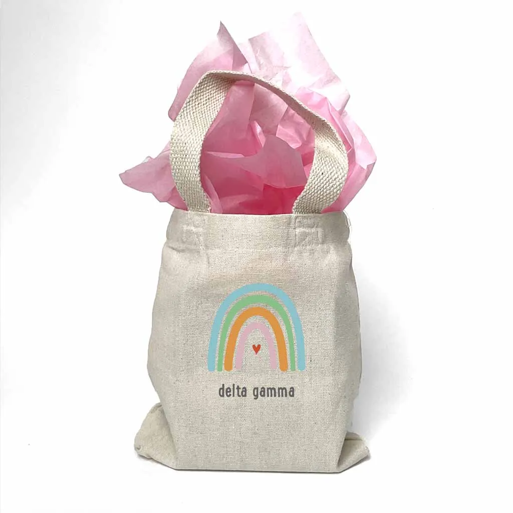 Delta Gamma Sorority Rainbow Mini Tote Gift Bag