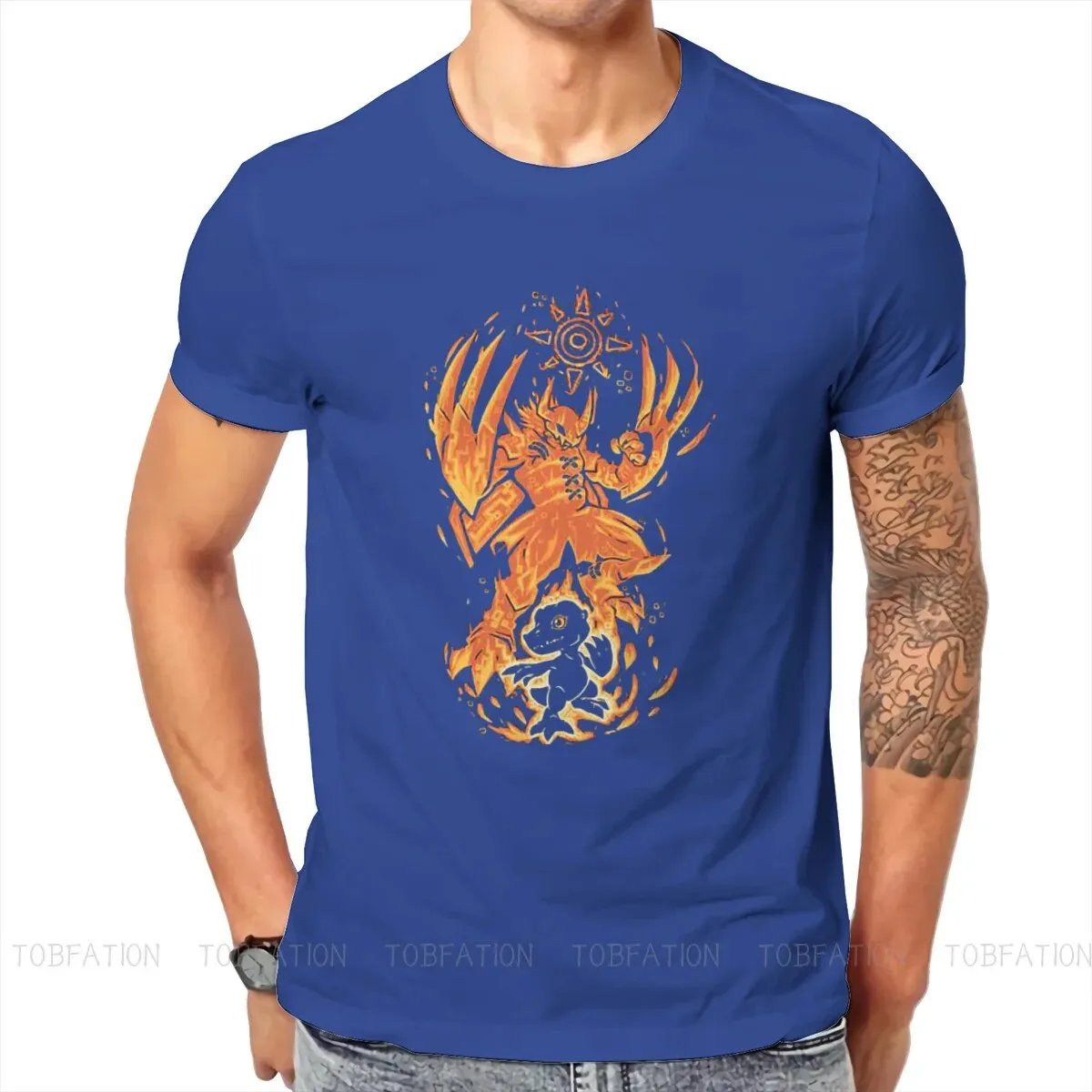 Digimon Adventure Wargreymon Anime T-Shirt Youth O Neck Men's Clothing