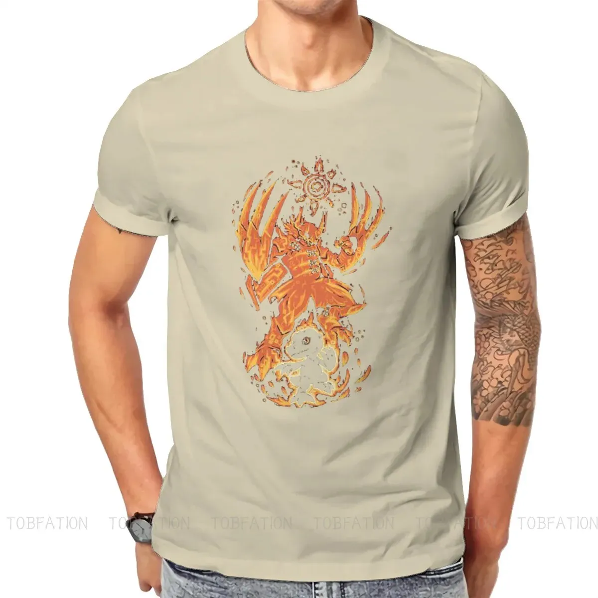 Digimon Adventure Wargreymon Anime T-Shirt Youth O Neck Men's Clothing