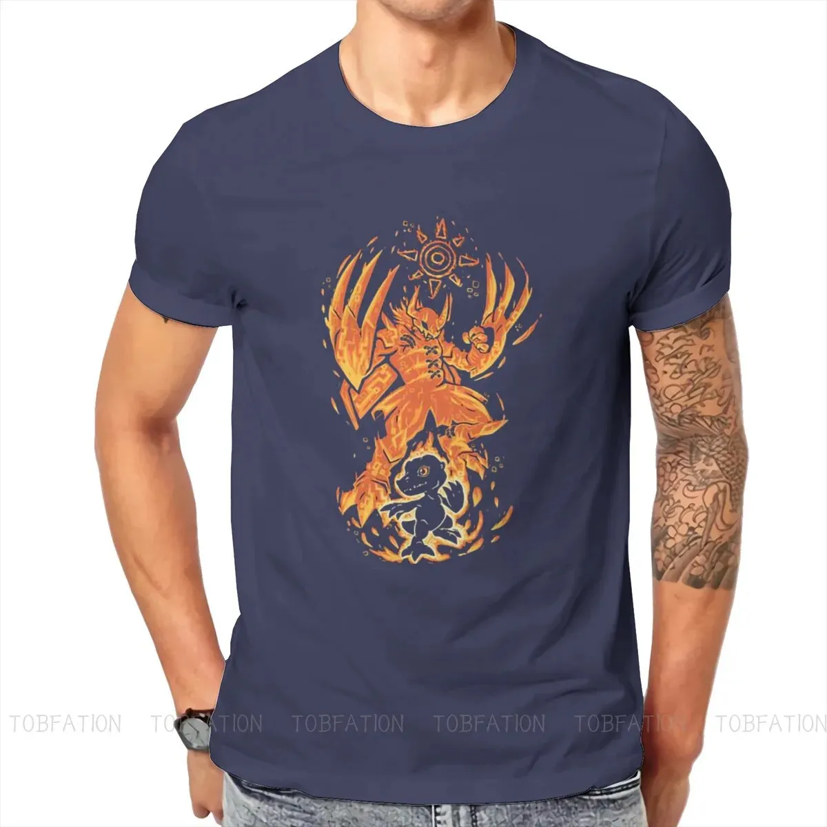 Digimon Adventure Wargreymon Anime T-Shirt Youth O Neck Men's Clothing