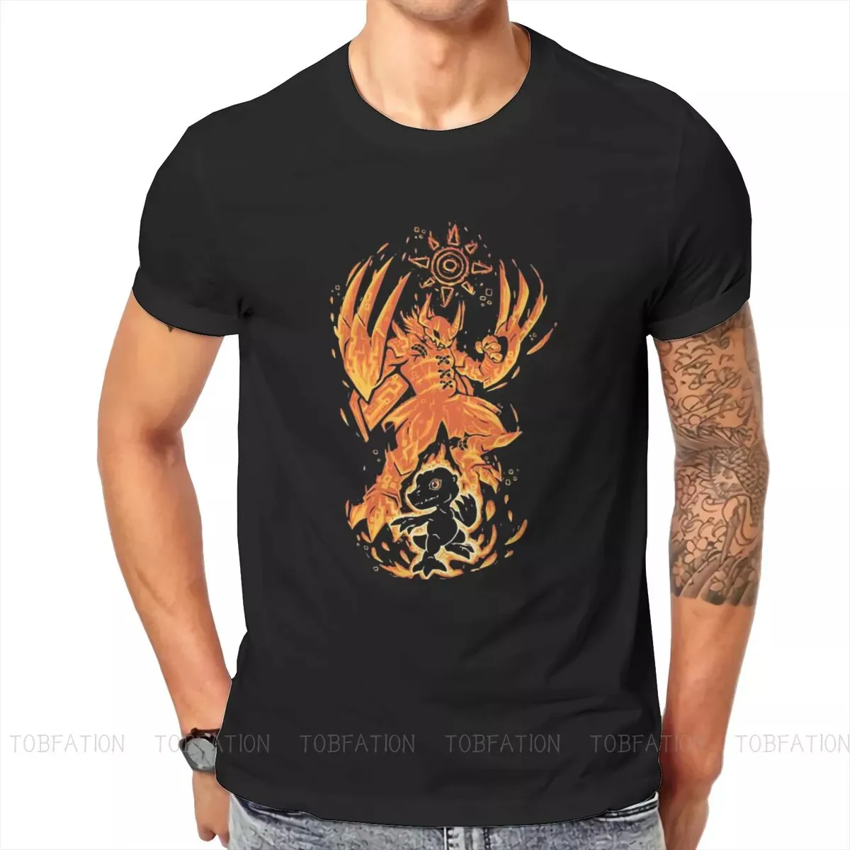 Digimon Adventure Wargreymon Anime T-Shirt Youth O Neck Men's Clothing