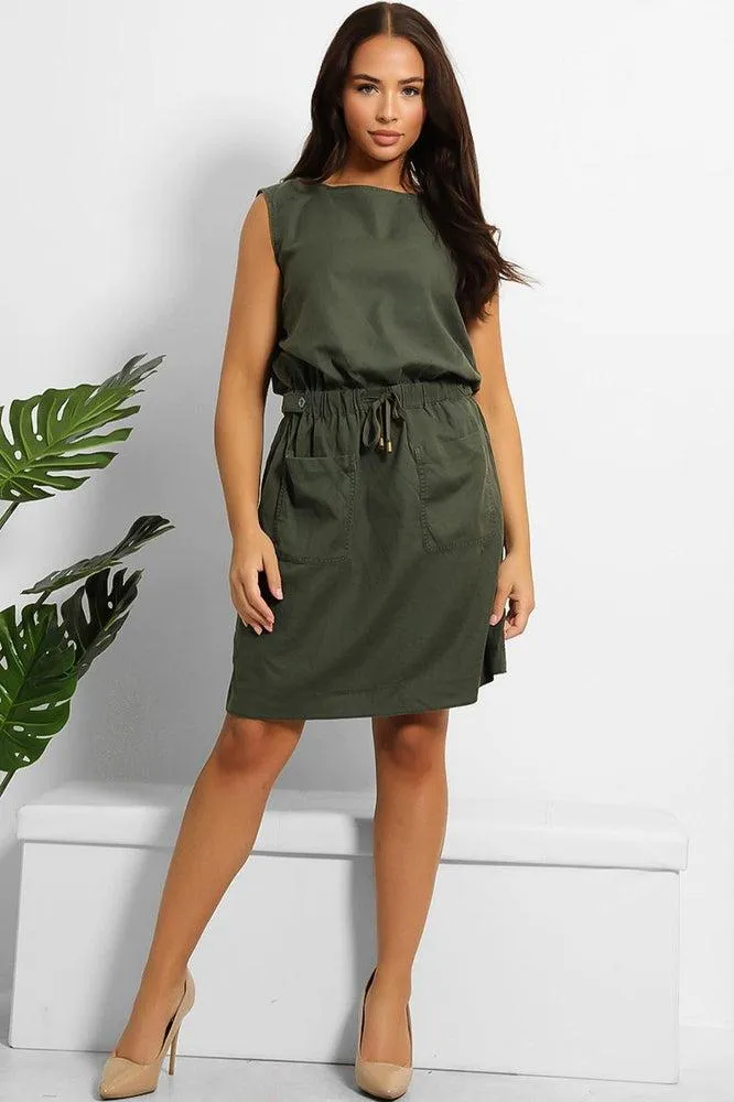 Elastic Waist Sleeveless Dress