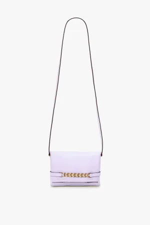 Exclusive Mini Chain Pouch Bag With Long Strap In Lilac Leather