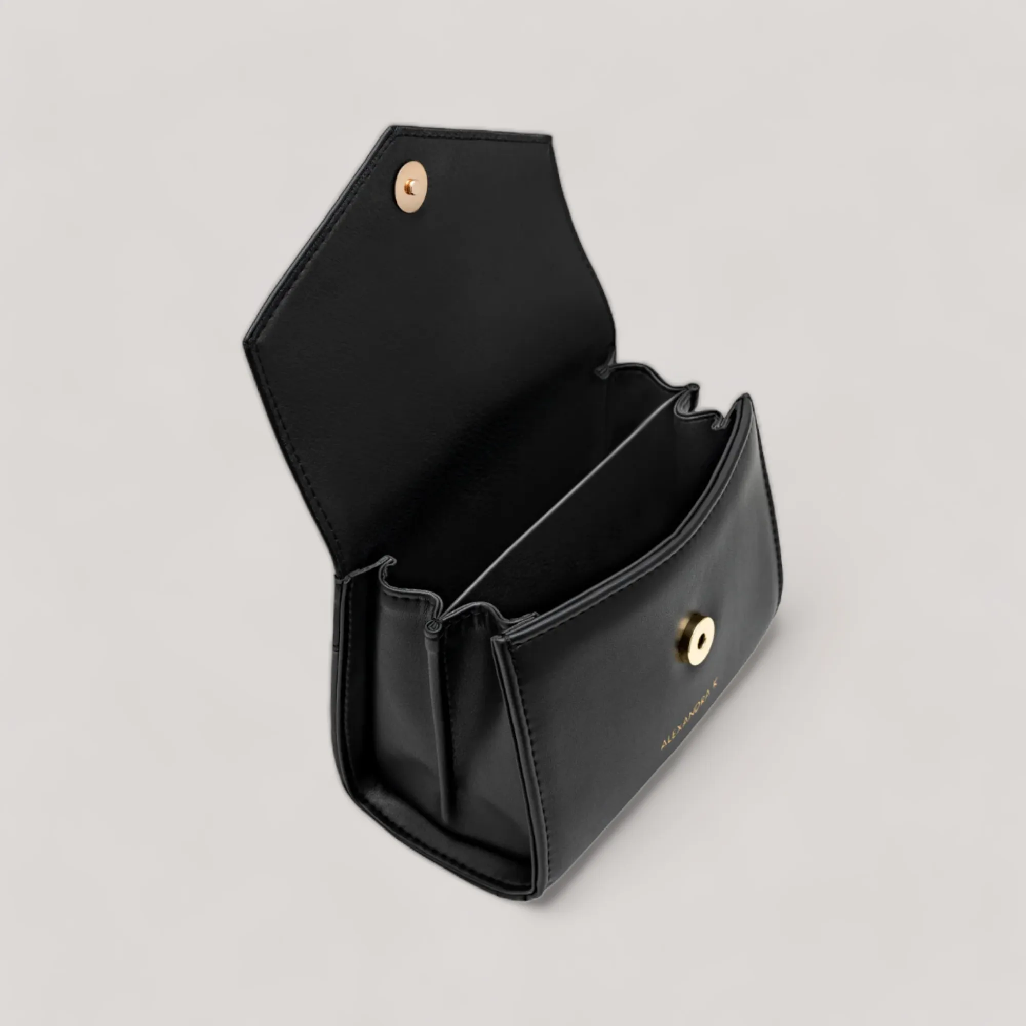 Faith Mini - Top Handle Bag - Black Ink Corn Leather