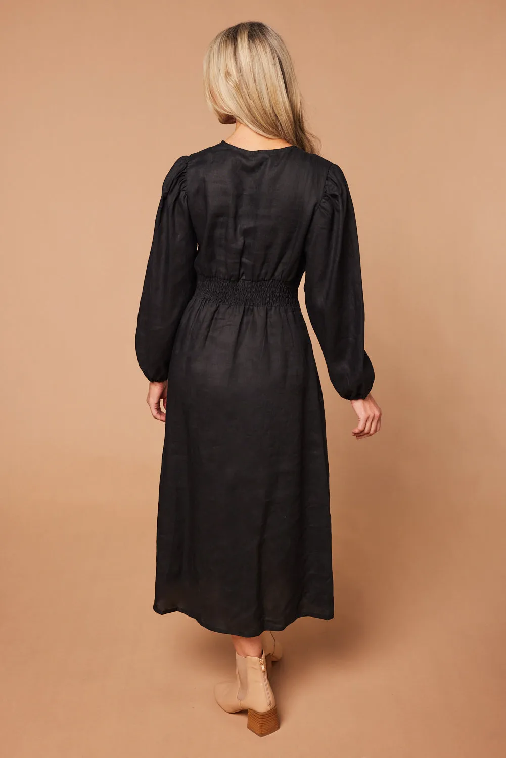 Farrah Long Sleeve Dress in Black