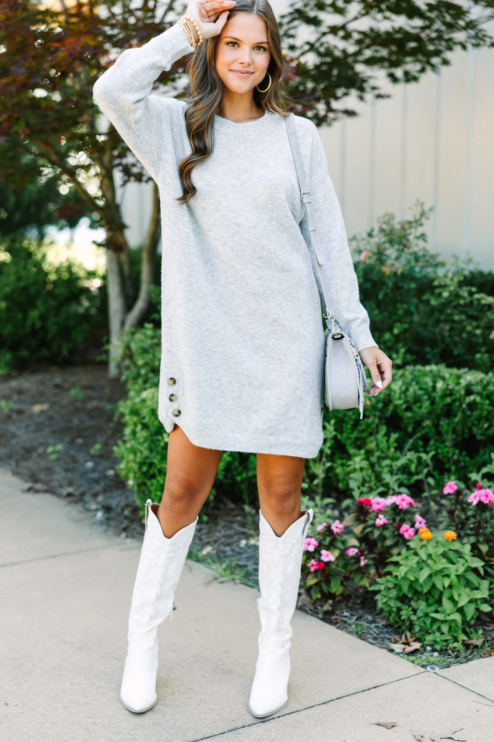 Feeling Your Best Heather Gray Sweater Dress