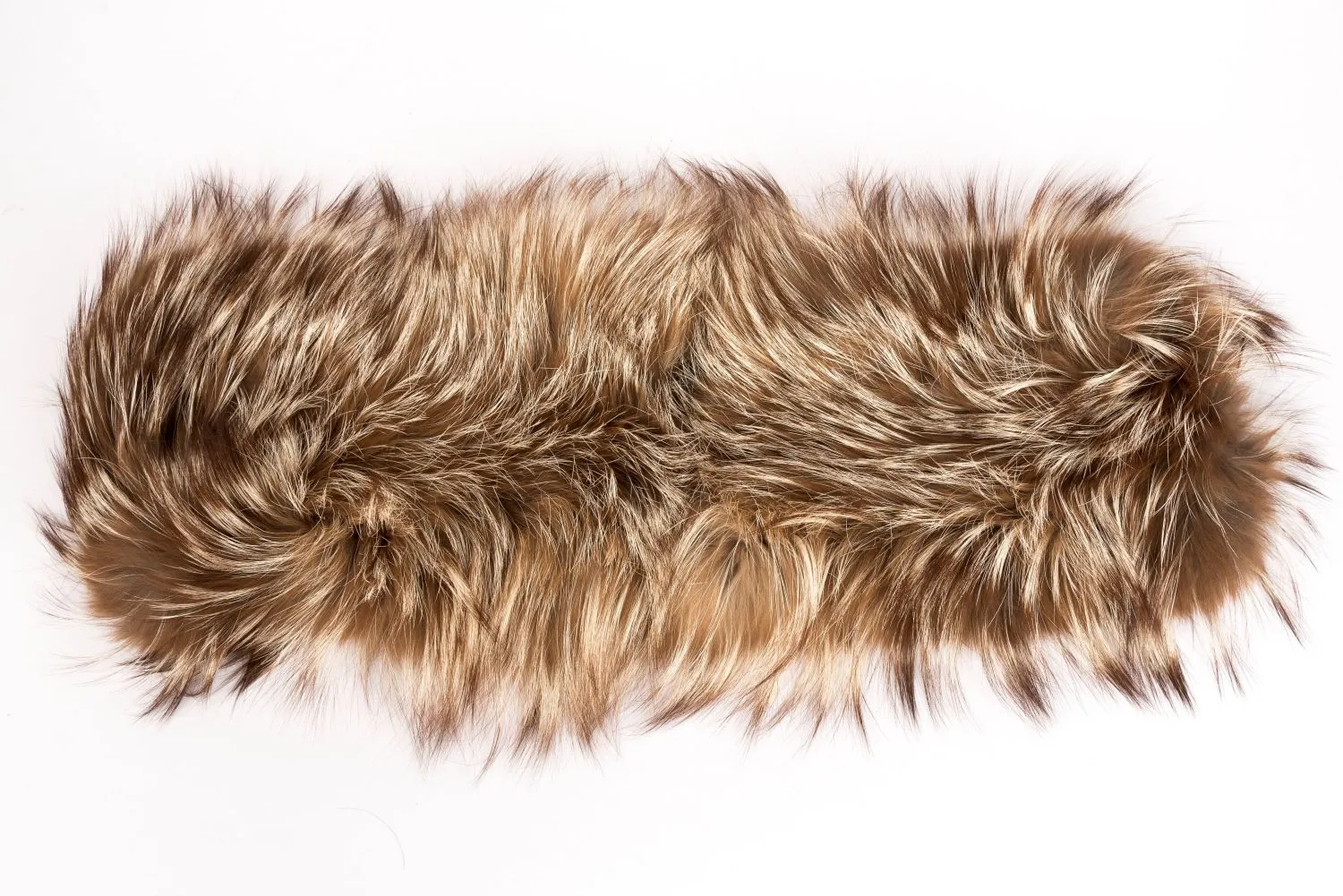 Fendi Fox Fur Muffler in Brown X White Color, Long 55cm, no Dust Cover & Box