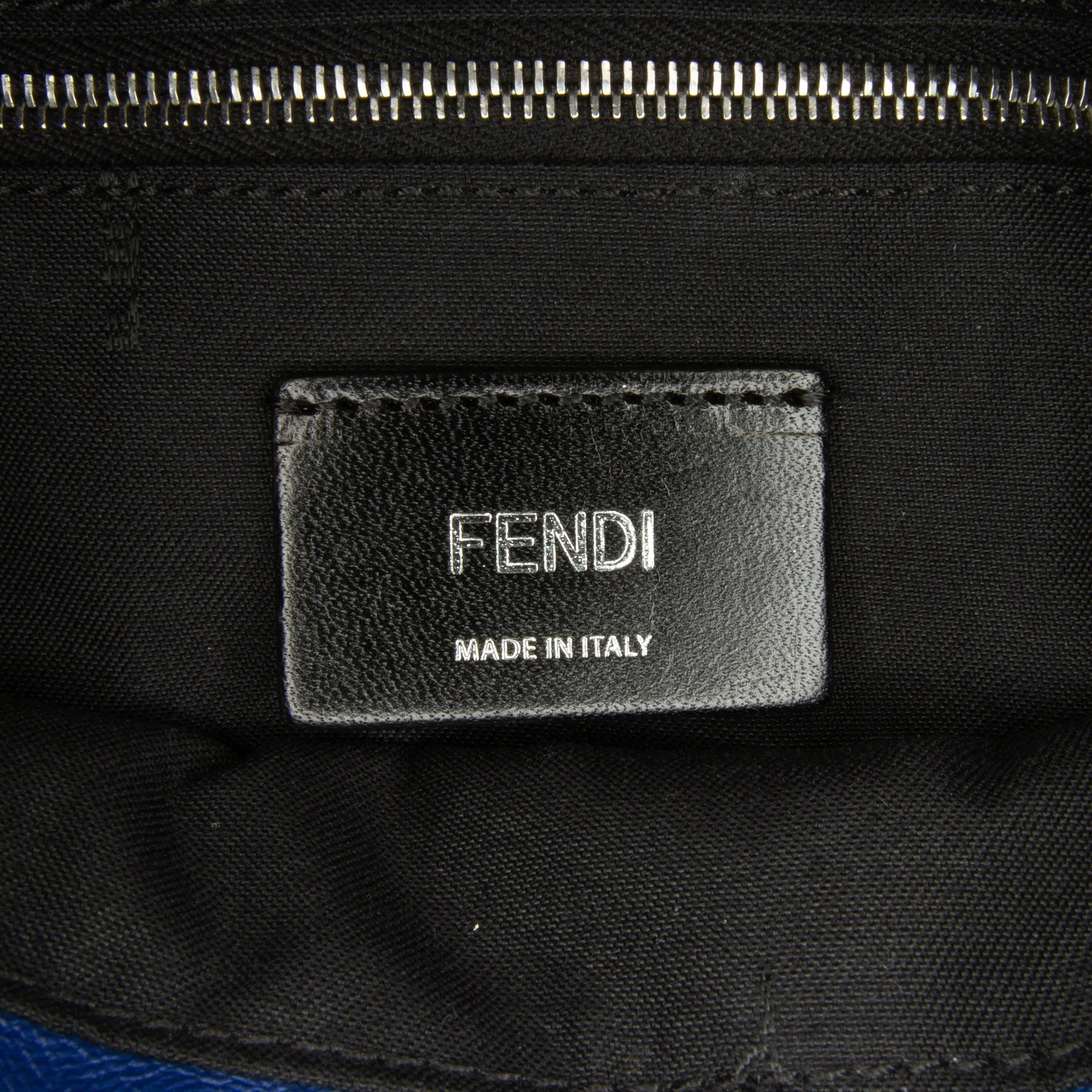 Fendi Nappa FF 1974 Belt Baguette Blue Embossed Lambskin