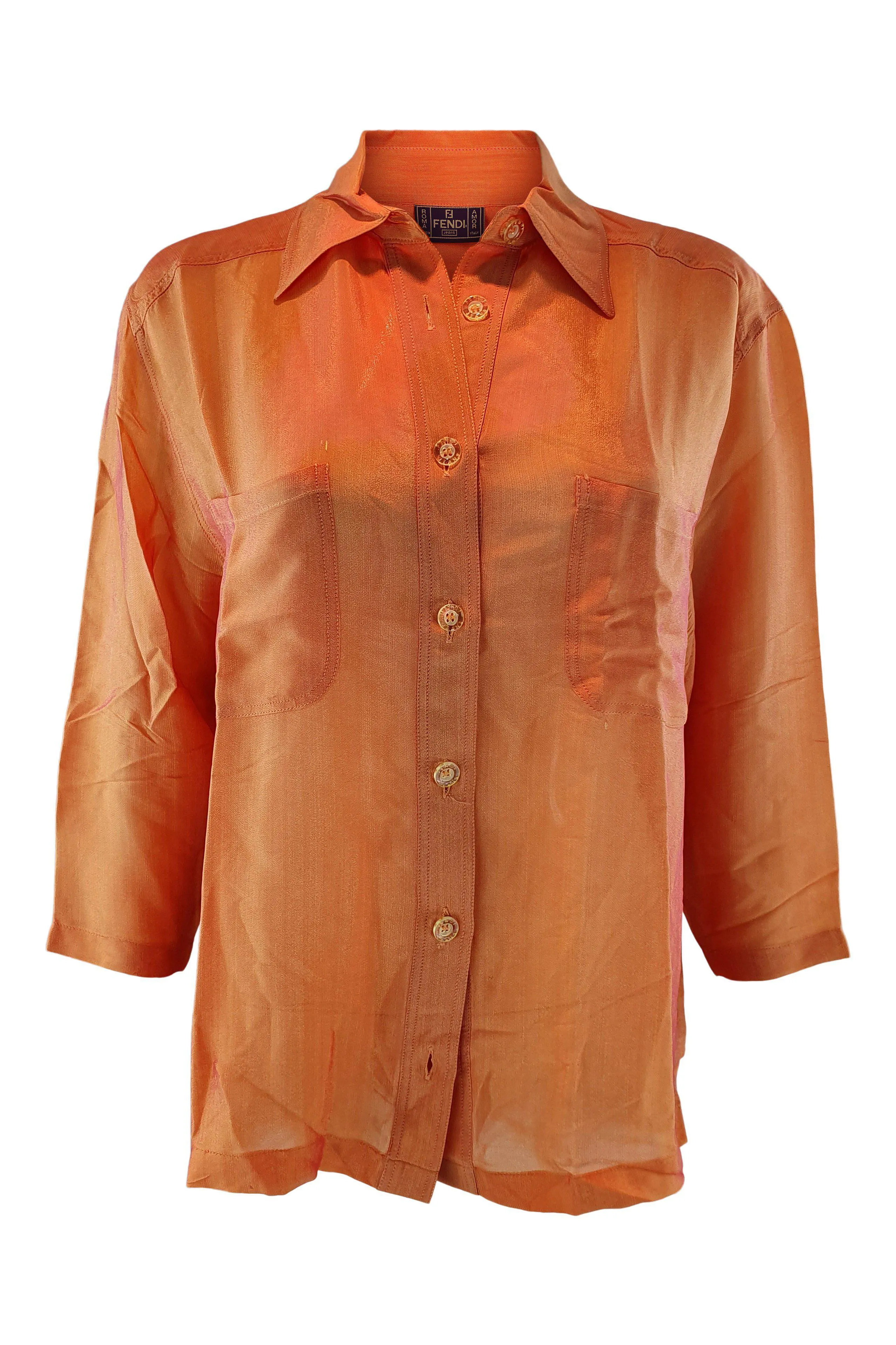 FENDI Vintage Orange Button Front Shirt (IT 44)