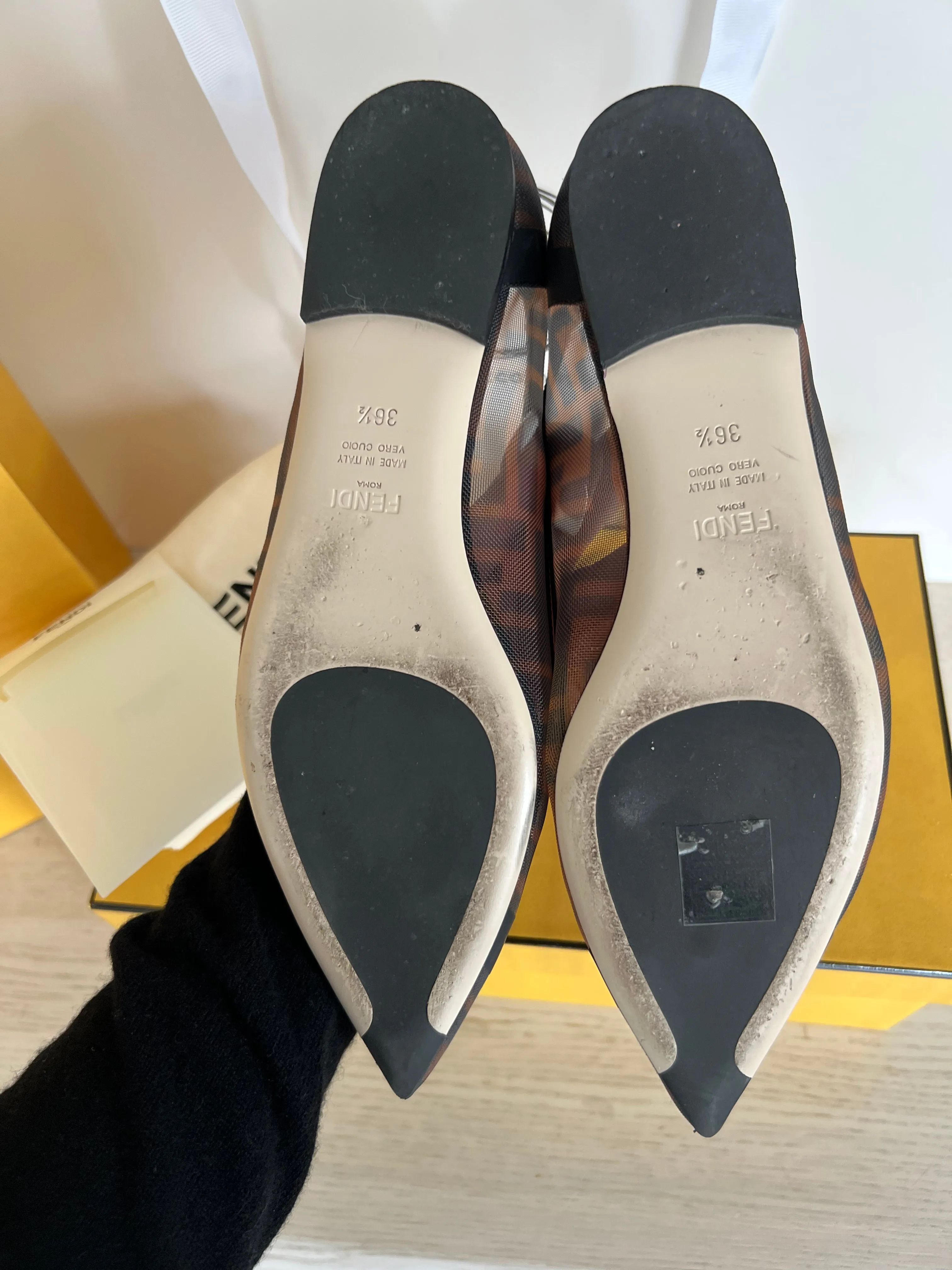 Fendi Zucca Mesh Skimmer Flats