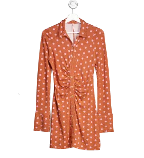 Free People Orange Shayla Polka Dot Button Front Dress UK S