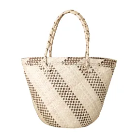 French Mini Everyday Basket Market Tote-Tan/Natural