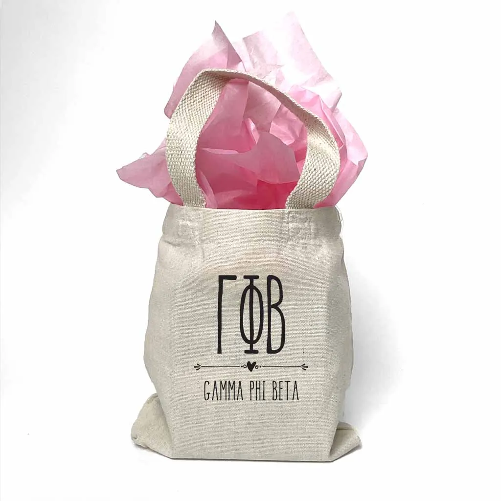 Gamma Phi Beta Boho Design on Mini Tote Gift Bag