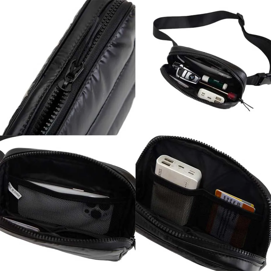 Glossy Puffer Rectangle Sling Bag Fanny Bag Belt Bag