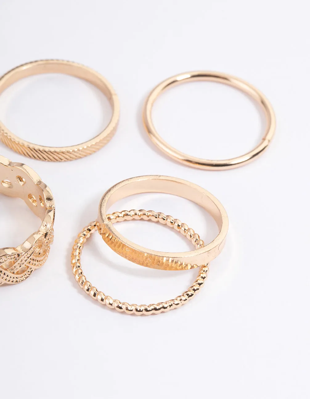 Gold Classic Braid Ring 8-Pack