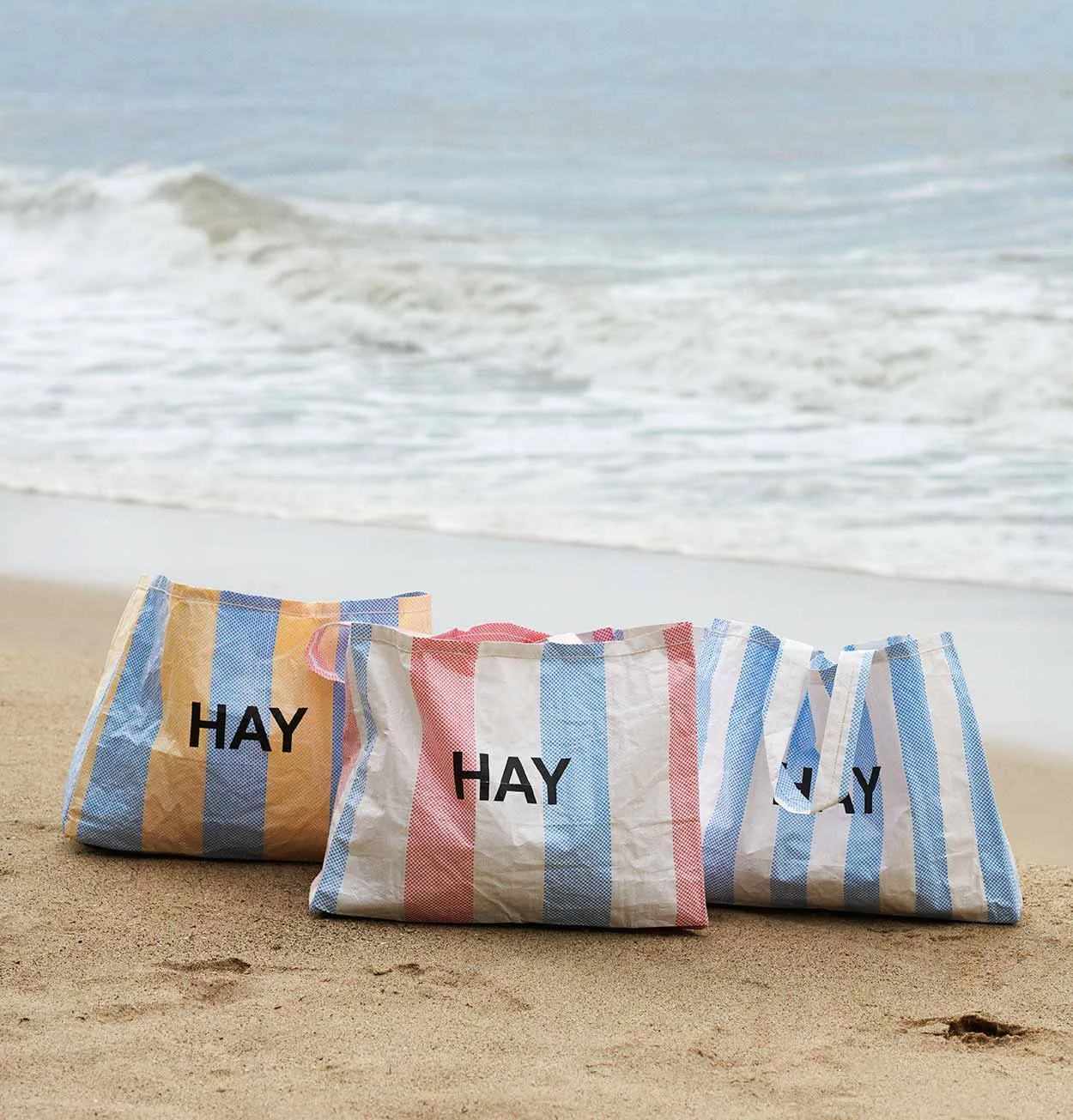 HAY Candy Stripe Shopper in Blue, Red and White