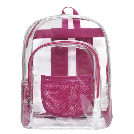 Hot Pink NGIL Clear Backpack Heavy Duty PVC Transparent Backpack