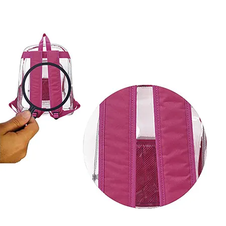 Hot Pink NGIL Clear Backpack Heavy Duty PVC Transparent Backpack