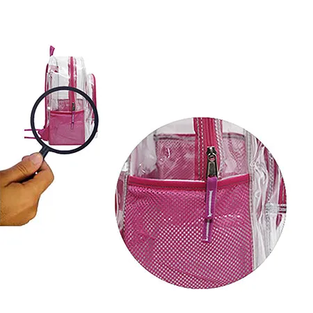 Hot Pink NGIL Clear Backpack Heavy Duty PVC Transparent Backpack