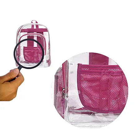 Hot Pink NGIL Clear Backpack Heavy Duty PVC Transparent Backpack