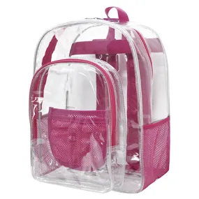 Hot Pink NGIL Clear Backpack Heavy Duty PVC Transparent Backpack