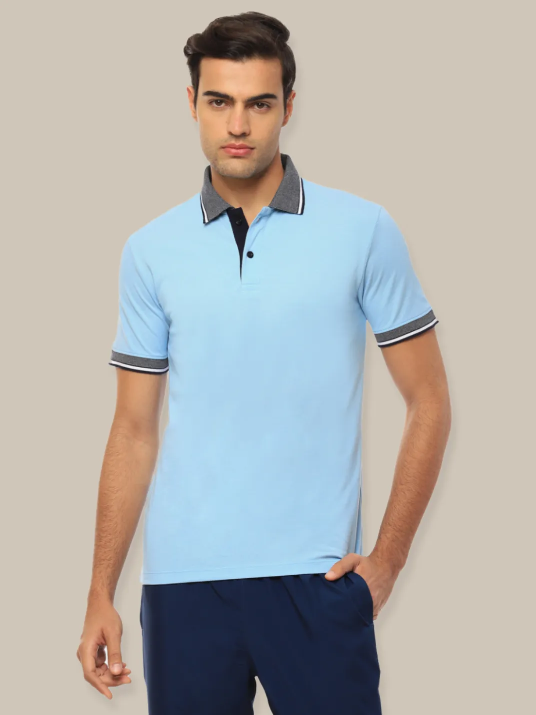 Hummel Eunike Men Blue Tshirt B2B Polo