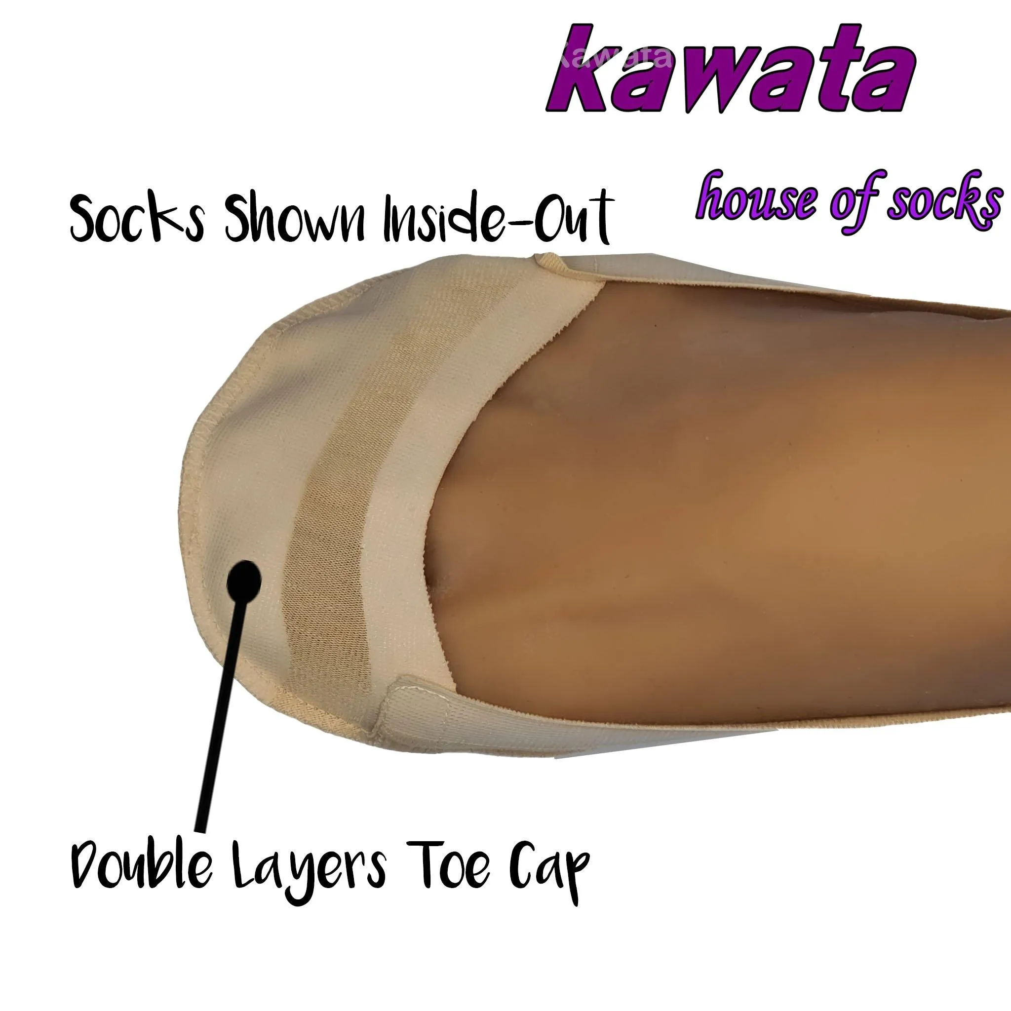 Kawata Double Layer Matte Cotton No Show Socks / Low-Cut Anti-Slip