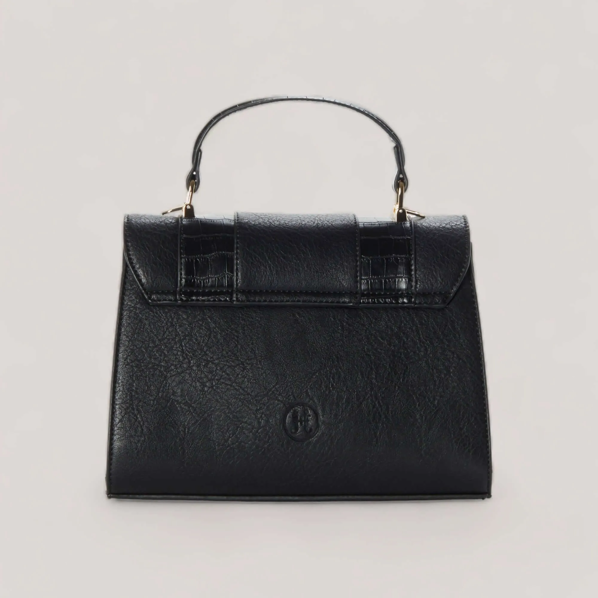 KENNEDY | Black Croco Trim Mini Satchel